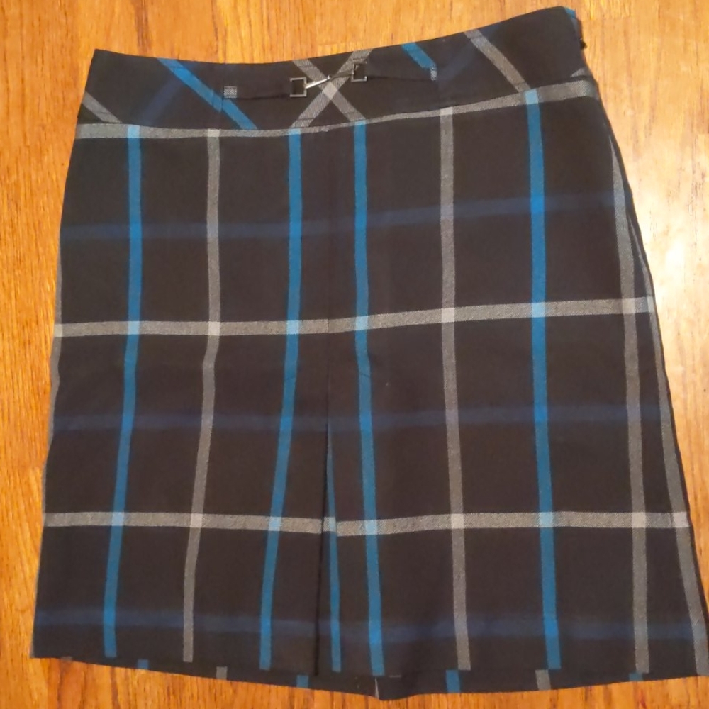 Ann Taylor Blue Plaid Skirt Pencil Skirt Size 4